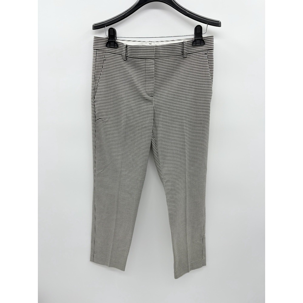 Ann Taylor Womens Size 2 Eva Houndstooth Ankle Dress Pant Trousers Black/White